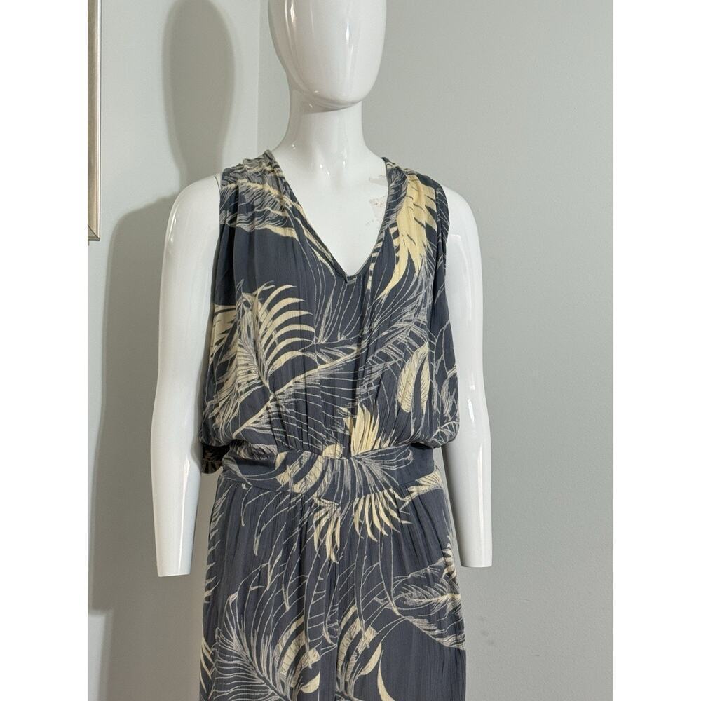 O’Neill Women’s Jumpsuit Wide Leg Boho Tropical Beach Resort Viscose Gray M - Picture 2 of 16